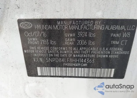 2017 Hyundai Elantra Value Edition из США, поврежденный, VIN 5NPD84LF8HH144363